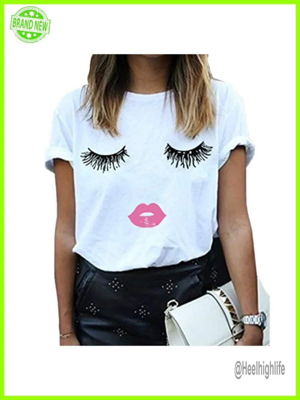 Women Funny Graphic Print Short Sleeve Crew Neck Tee Casual Summer Top